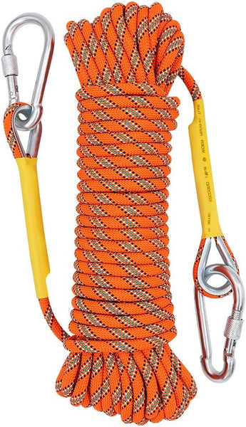 X XBEN Outdoor Climbing Rope 10M(32ft) 20M(64ft) 30M(96ft) 50M(160ft) 70M(230ft) 152M(500FT) 352M(1000FT) Static Rock Climbing Rope for Escape Rope Ice Climbing Equipment Fire Rescue Parachute